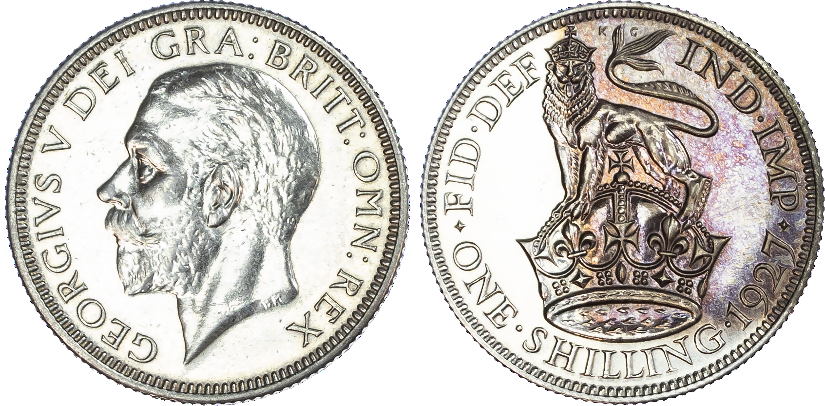 George V (1910-36), Proof Florin and Proof Shilling both 1927