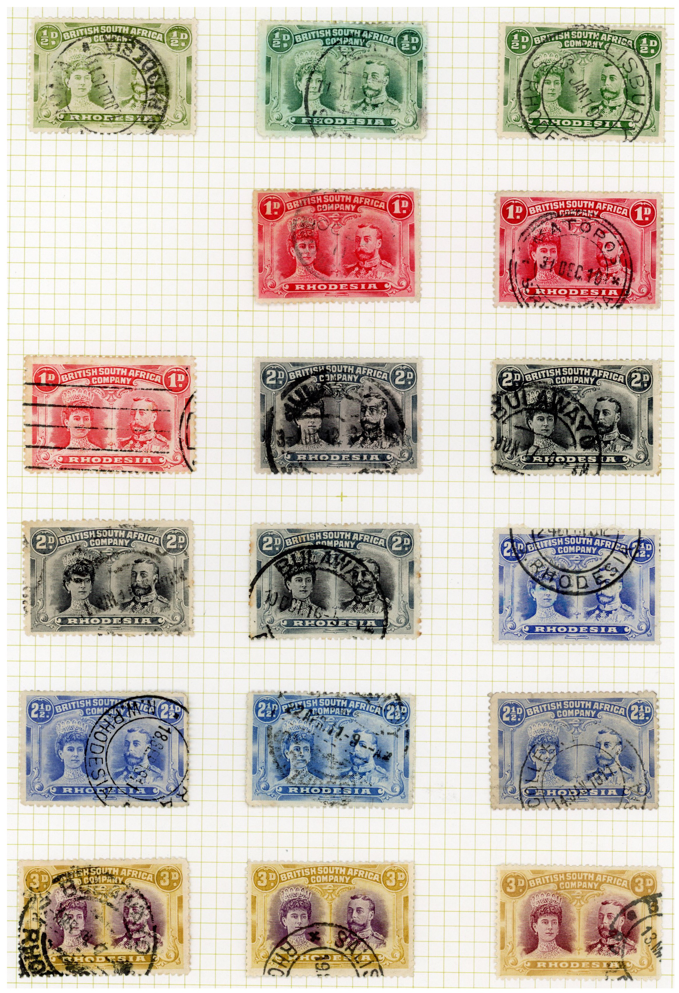 1910-13, perf 14, ½d to £1 used selection with selected shades arranged on album leaves