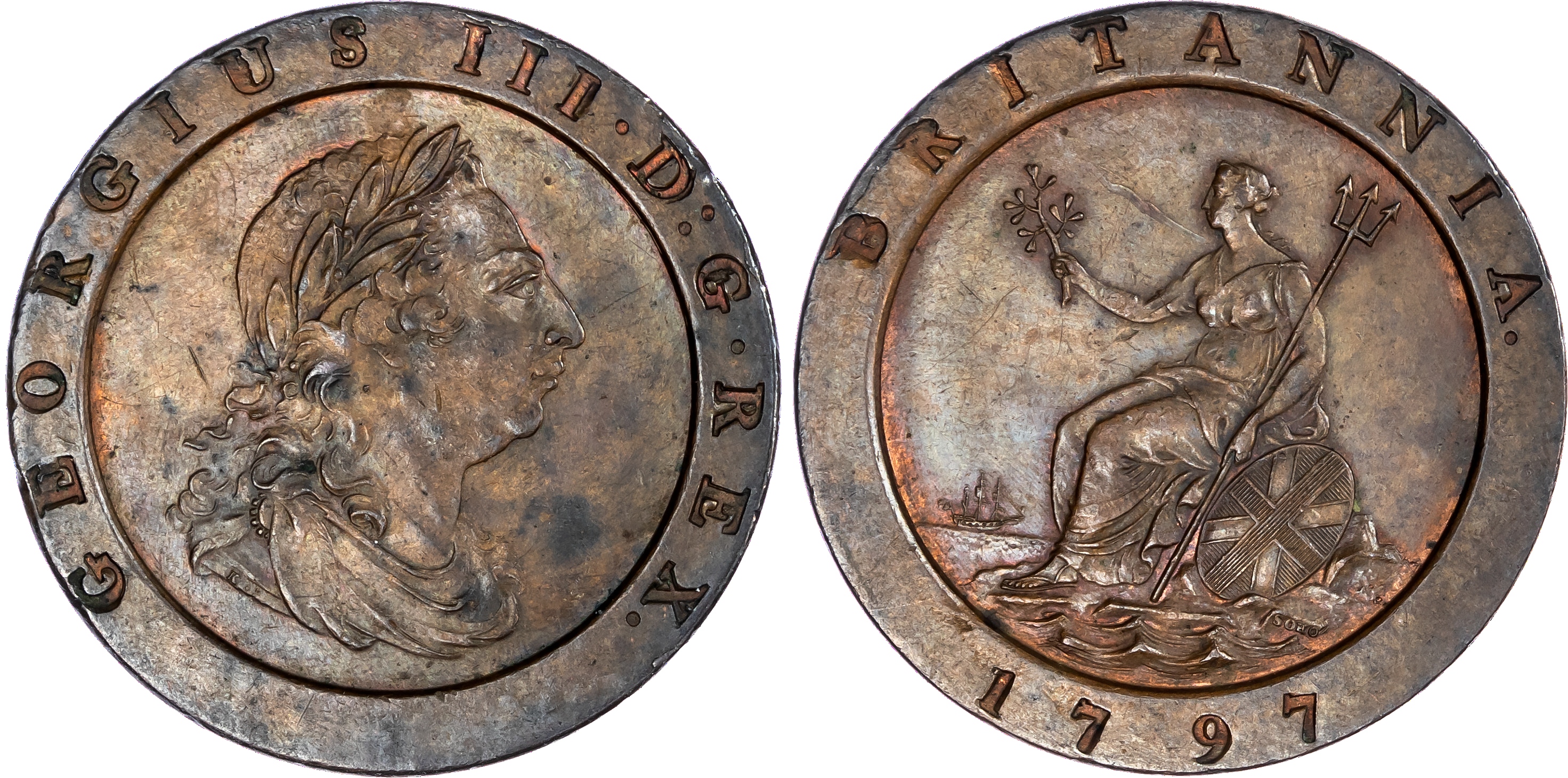 George III (1760-1820), 'Cartwheel' Twopence’, 1797