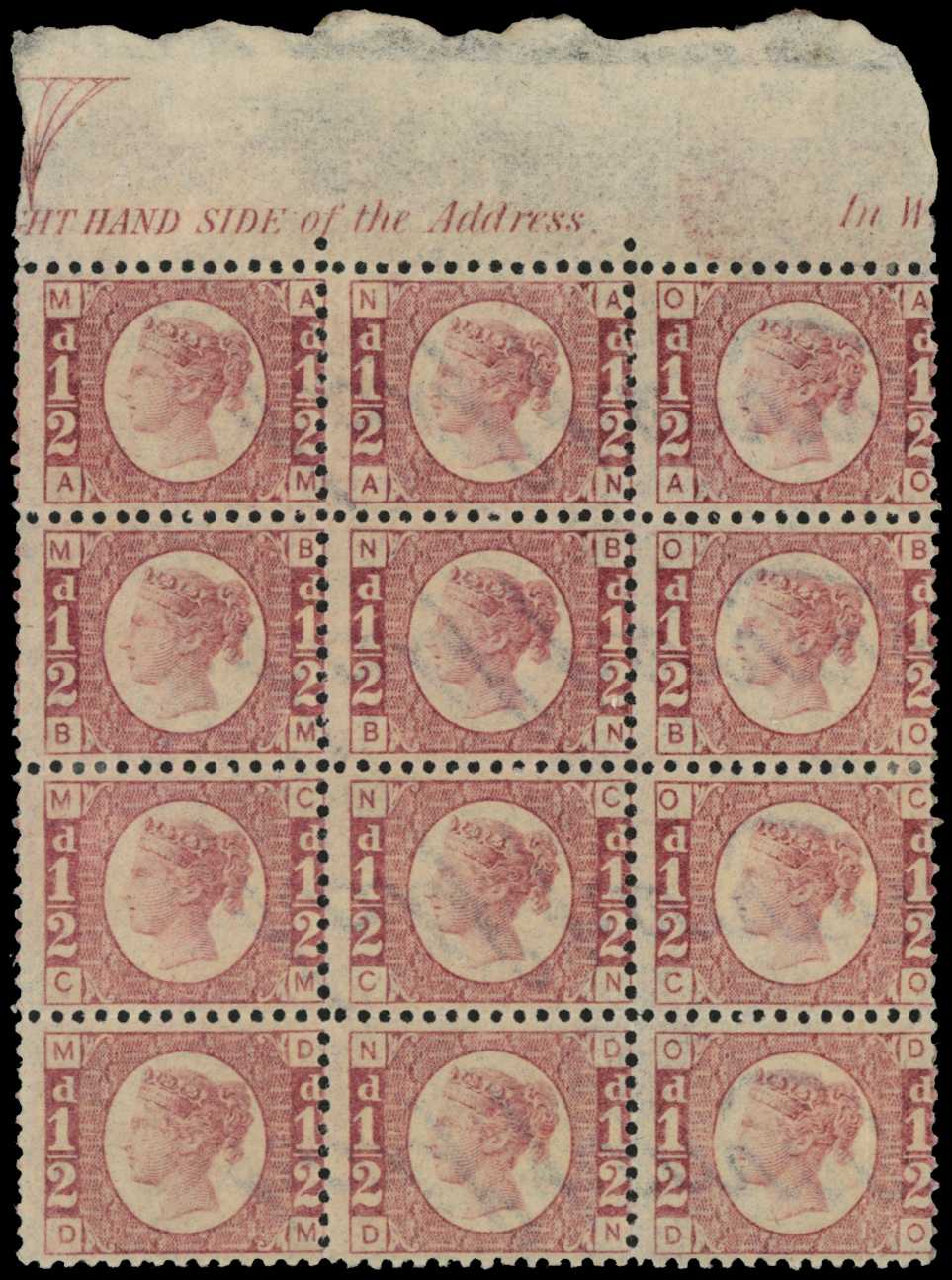 1870 ½d rose-red Plate 11 (AM-DO) wmk...