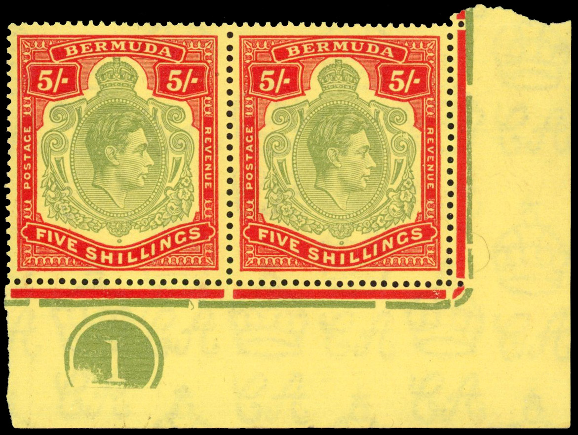 Bermuda SG 118d, de Plate block mint