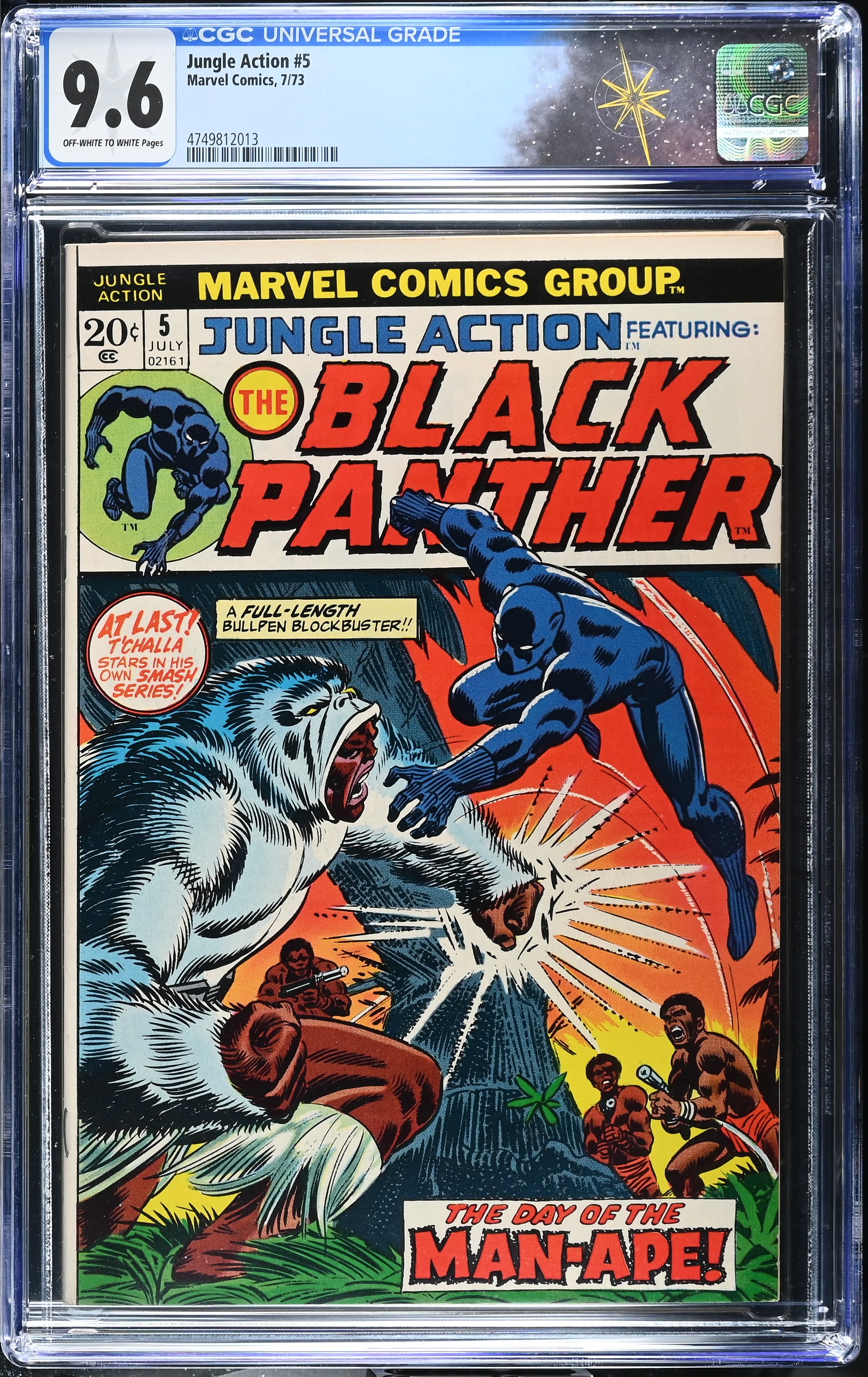 Jungle Action #5 CGC 9.6 1st Time Black Panther Appears in Title (Marvel Comics, 1973) Off-White to White Pages