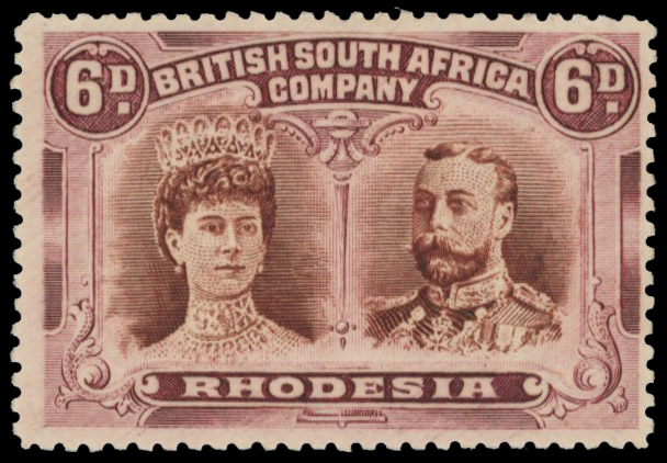 6d lake-brown and crimson RSC D, position 38 mint