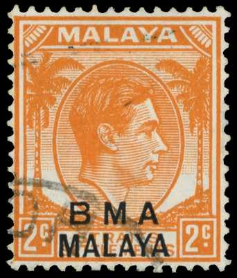 1945-8 2ct orange Die II on ordinary...