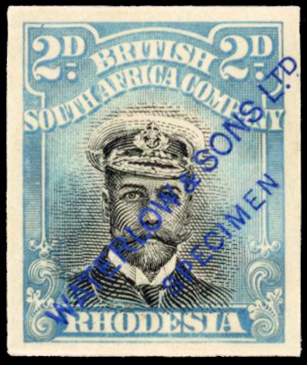 Rhodesia 2d printer's sample Specimen