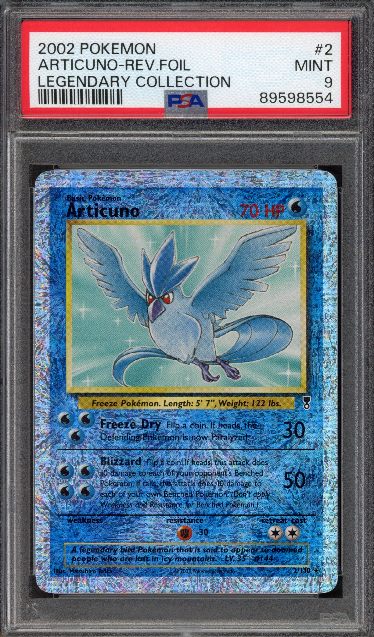 Pokémon TCG PSA 9 Articuno 2 Reverse Foil, Legendary Collection