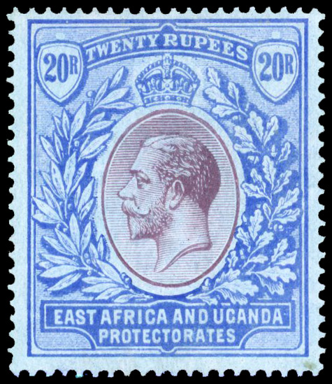 KUT 1912-21 20r purple and blue/blue