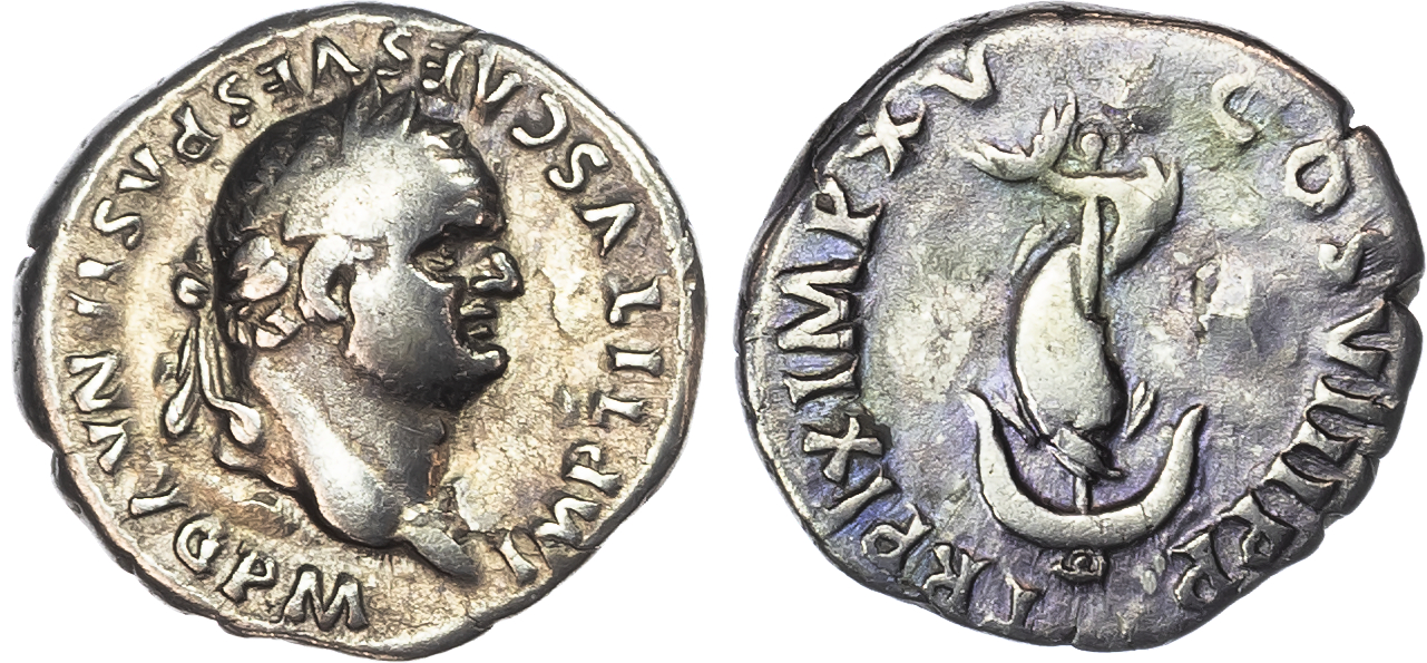 Titus (AD 79-81) AR Denarius, Rome, AD 80, 2.65g.