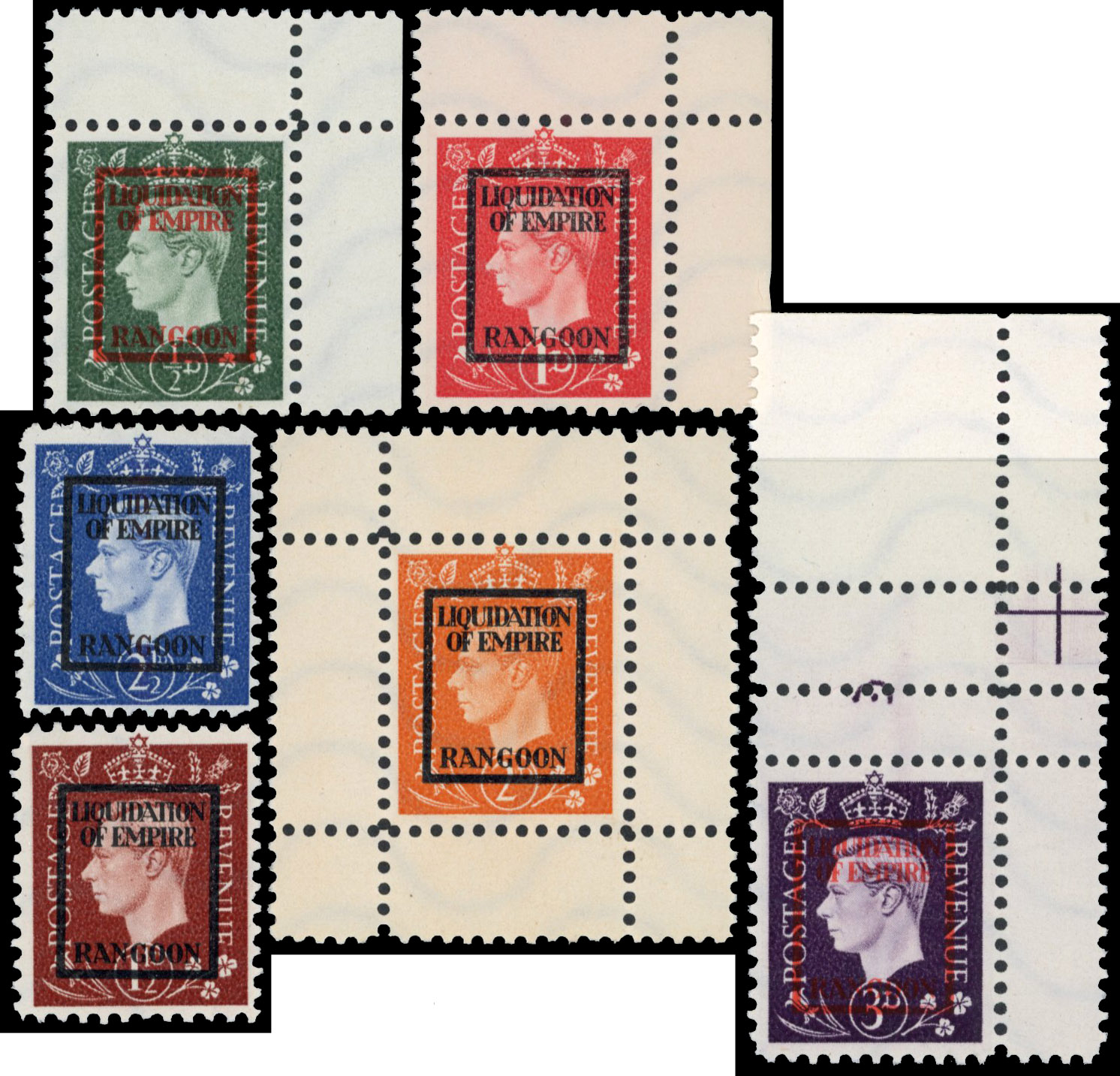 German Propaganda Forgeries; Rangoon set unused