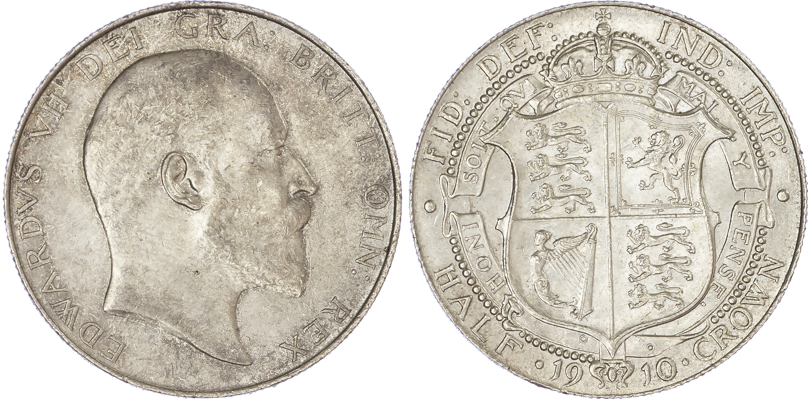 Edward VII (1901-1910), Halfcrown, 1910, bare head left, reverse crowned shield in garter, (S3980, ESC
755, Bull 3756)....