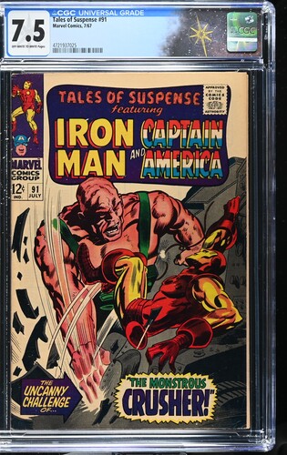 Tales of Suspense #91 CGC 7.5 Stan Lee story, Gene Colan cover (Marvel Comics, 1967) Off-white to white pages