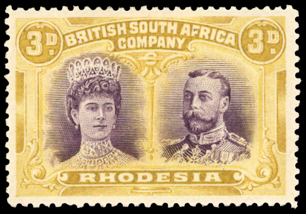 SG 137 3d violet and ochre, #2 Queen's Thick Ear, mint