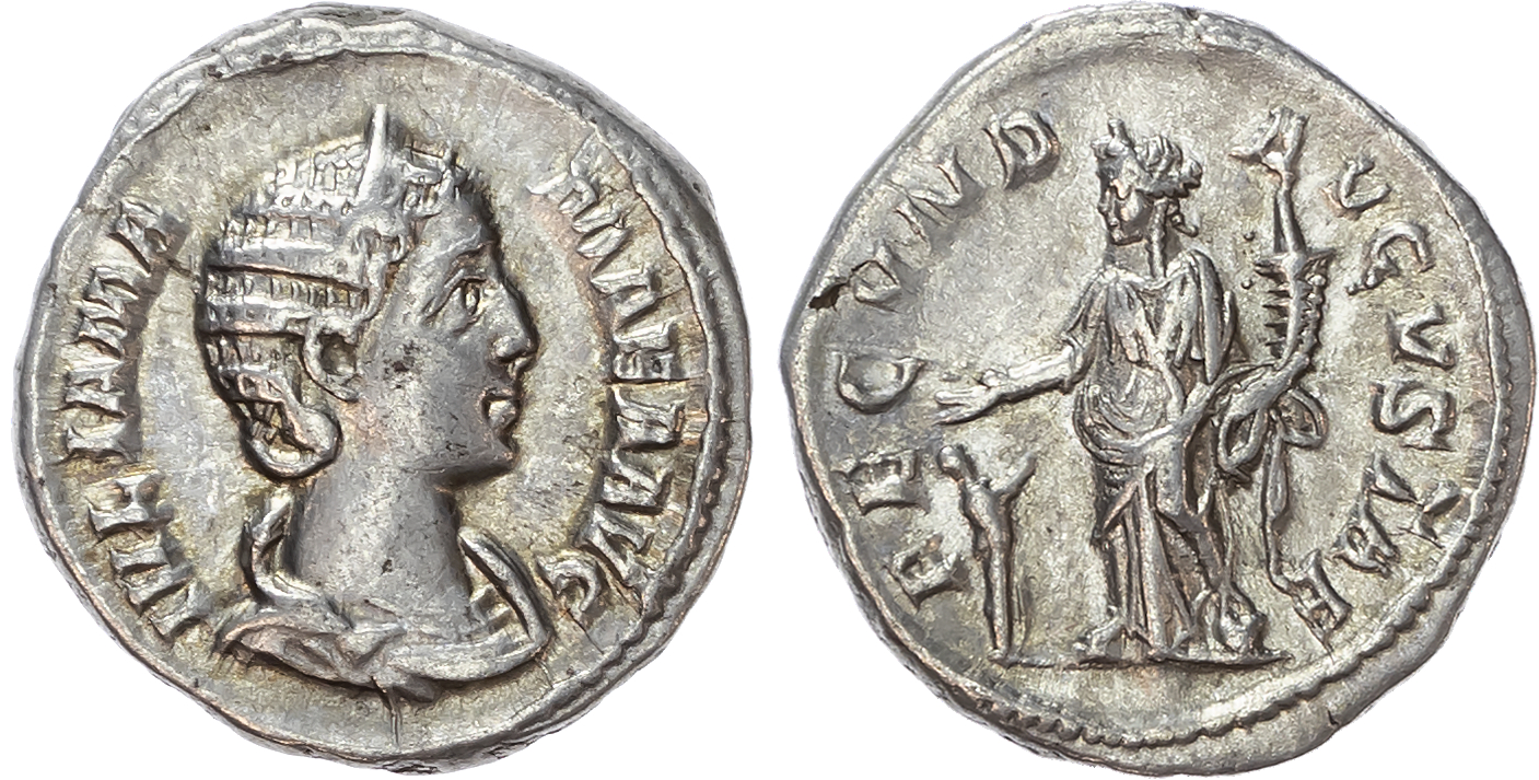 Julia Mamaea (Mother of Severus Alexander), AR Denarius, Rome, AD 228, 3.43g. 