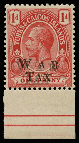 1919 War Tax 1d scarlet, type 42 "WAR/TAX"...