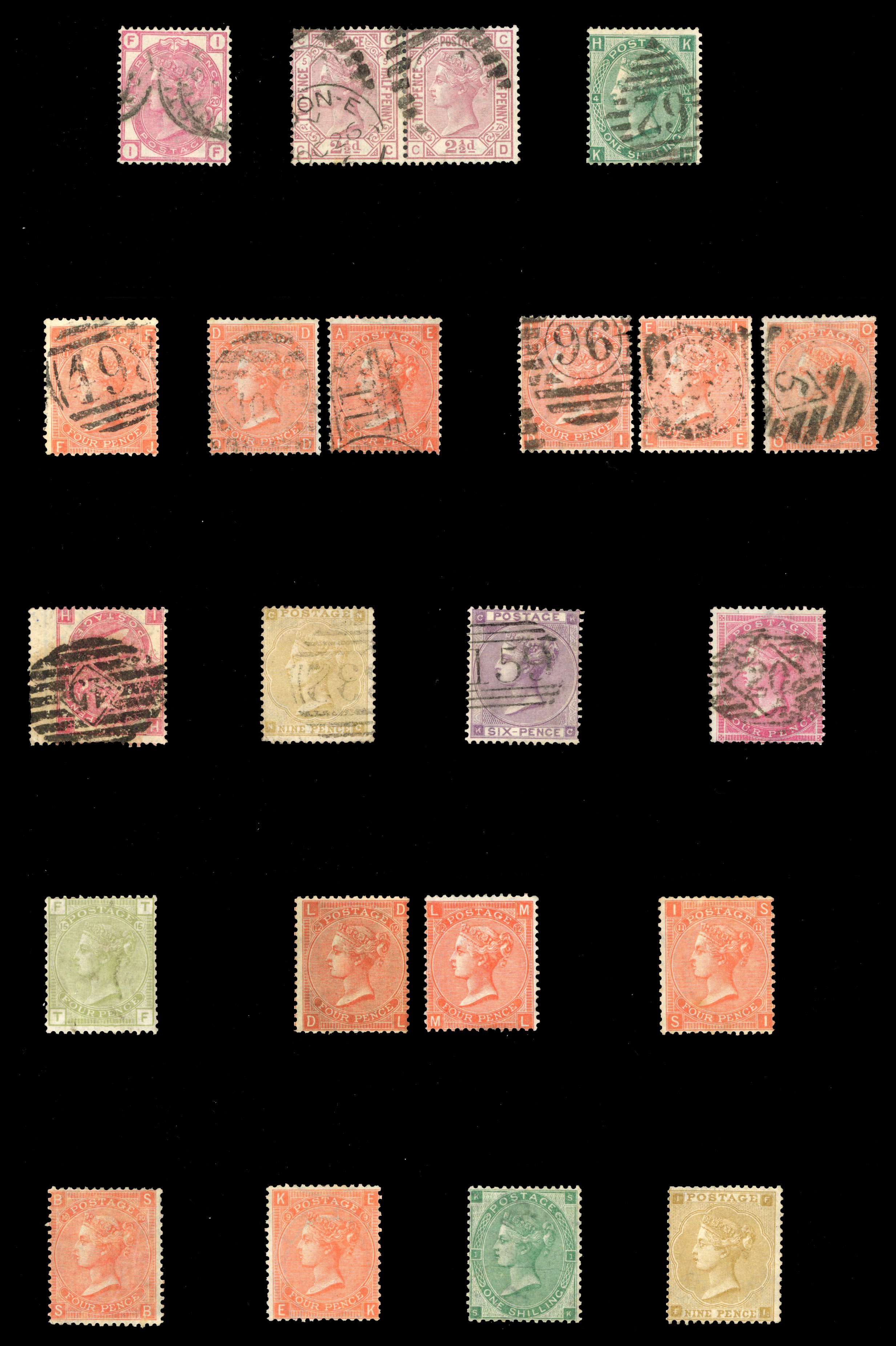 1856-80 selection of inverted watermarks