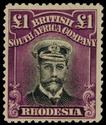 1918-21 £1 Head Die IIIB, perf 14, toned...