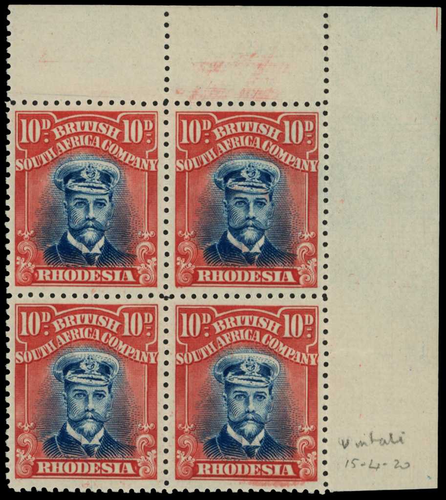 1918-21 10d Head Die IIIB, perf 14, toned...