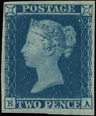 1841 2d blue Plate 4 (RA) four close to...