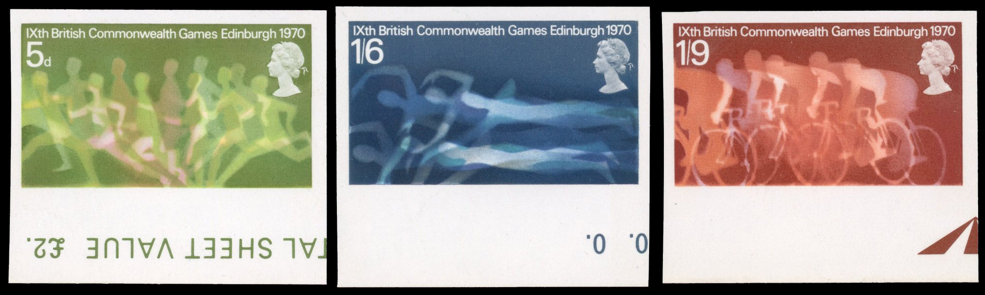 GB SG 832-4 1970 Commonwealth Games imprimaturs