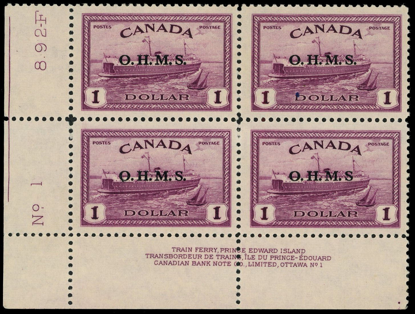 Canada SG O170, a block mint
