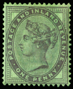 Great Britain 1881 1d Lilac colour trial. Very fine unused perforated example printed in lilac on green gummed Cro…
