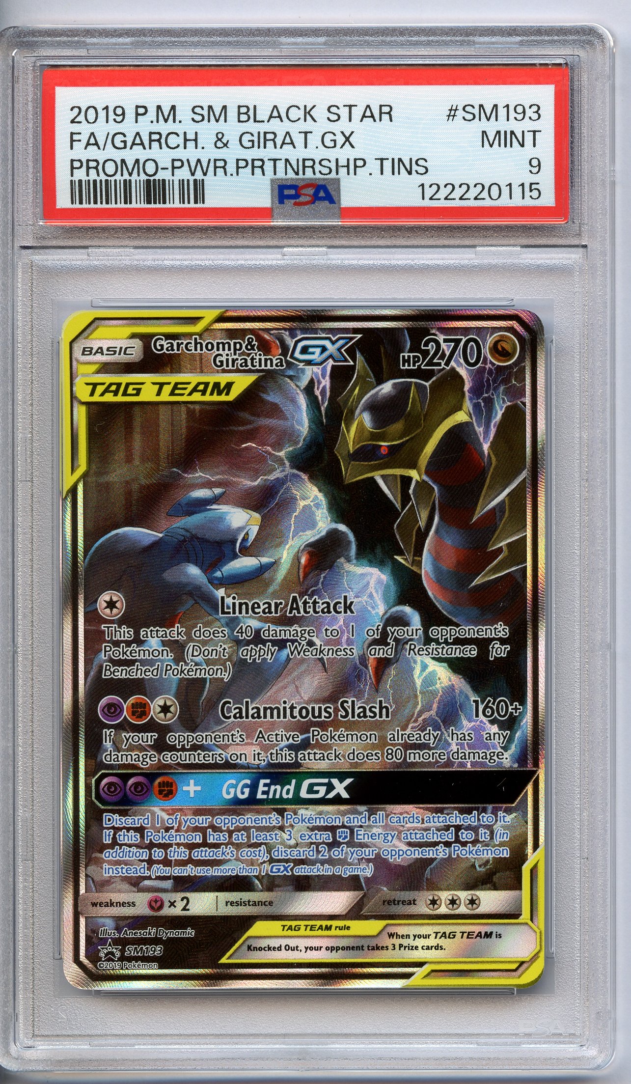 PSA 9 Garchomp & Giritina GX #SM193 - Tag Team Promo