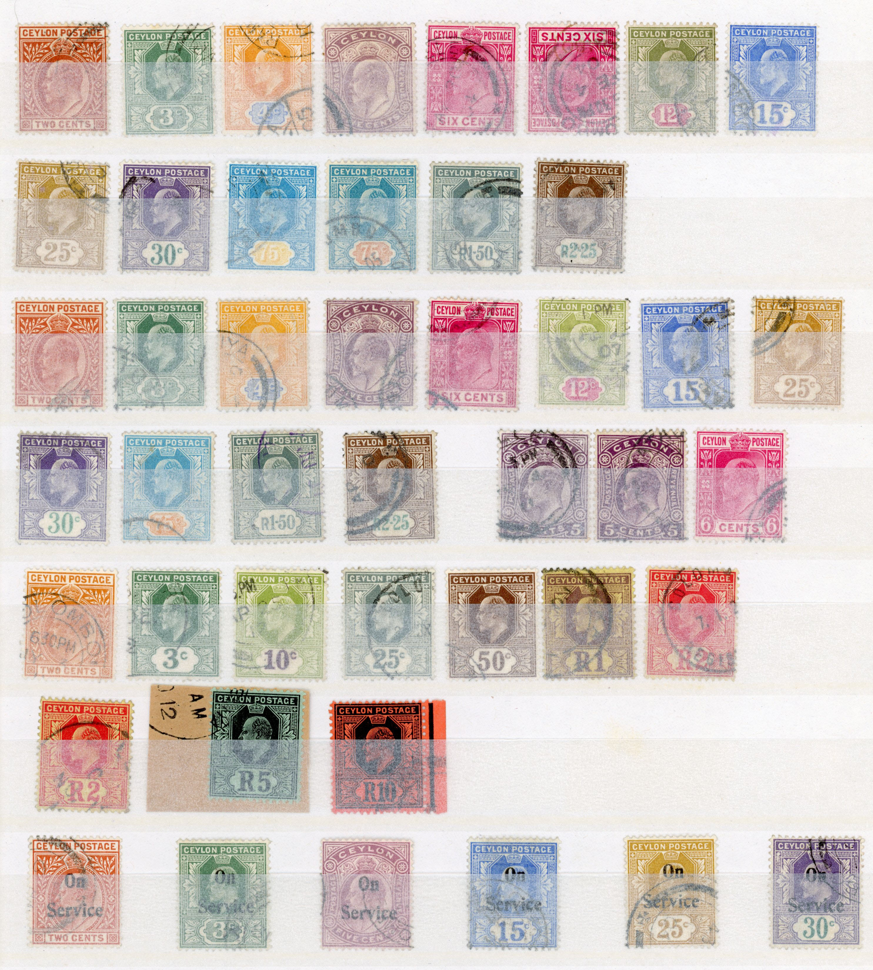 Ceylon KEVII/KGV collection used