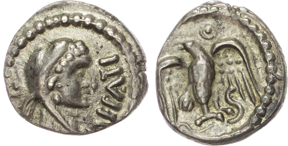 Atrebates and Regini, Epaticcus (c. AD 20-40) AR Unit, ‘Eagle’ type, 1.00g. 