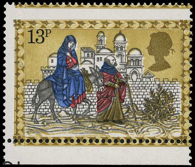 1979 13p Christmas, Mary and Joseph travelling...