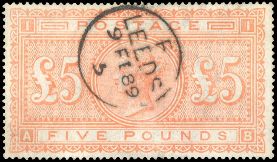 Great Britain 1867-83 £5 orange used