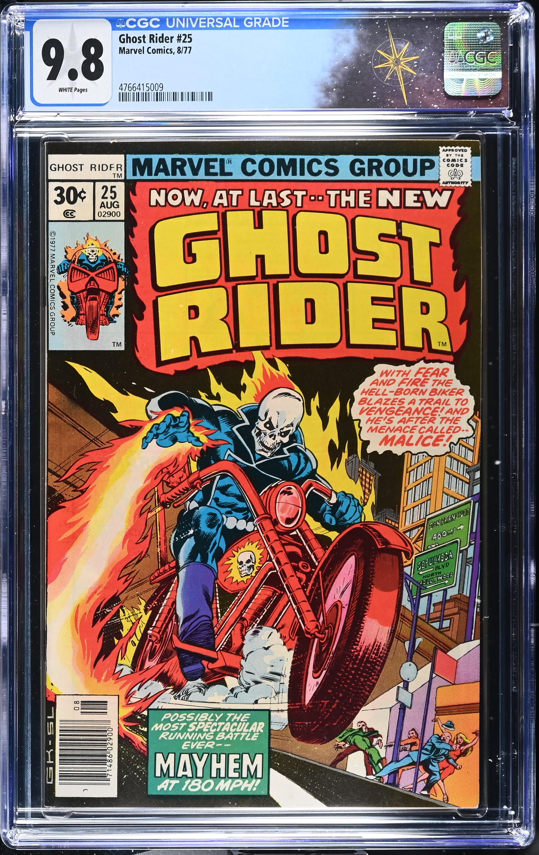 Ghost Rider #25 CGC 9.8 1st Appearance of Malice (Marvel Comics, 1977) White Pages