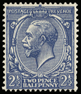 Great Britain 1920 2½d Indigo-blue. Very fine and fresh unused o.g. example of this rare shade accompanied by a 19…