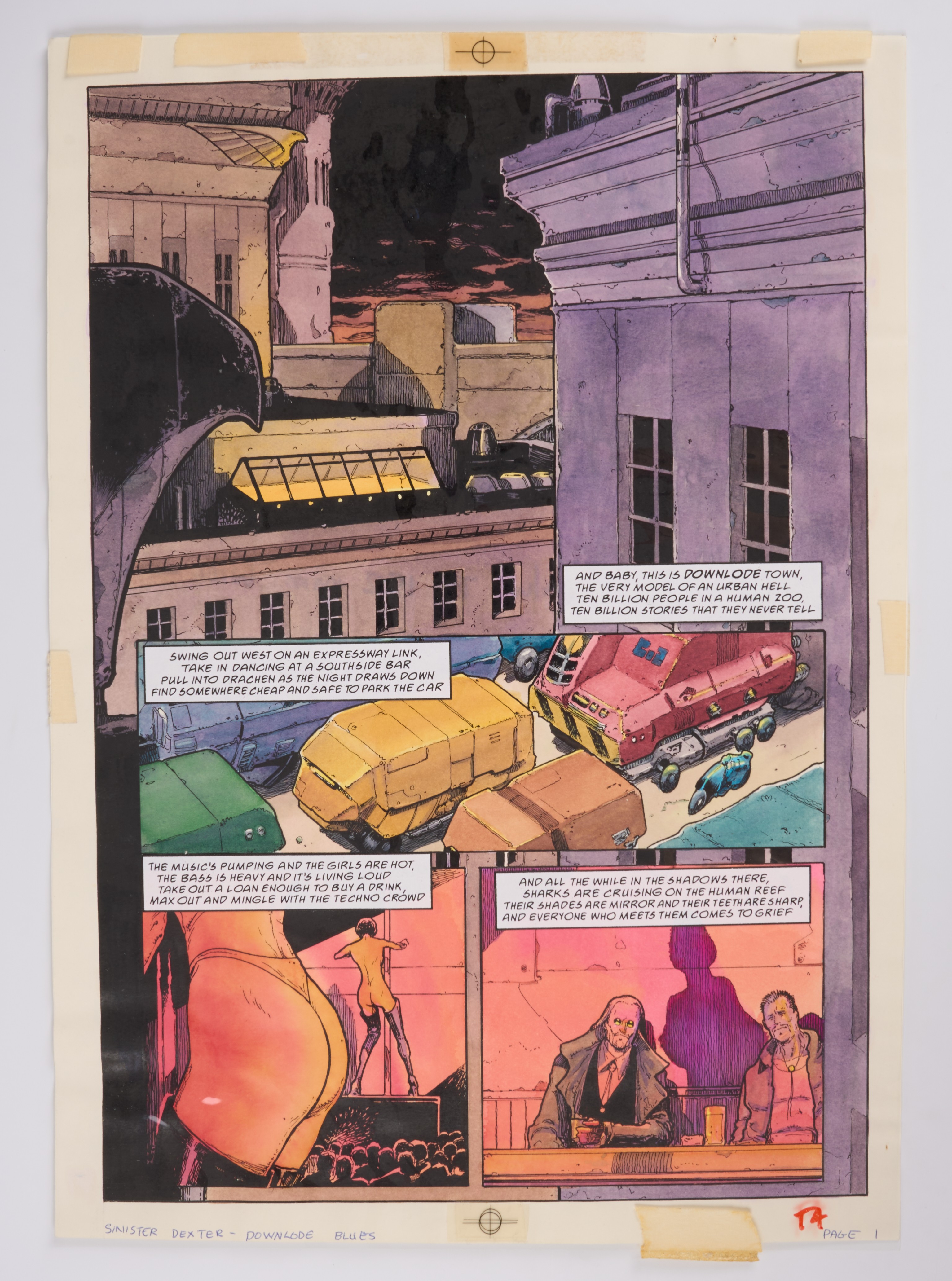 Alex Ronald 2000 AD Prog #1076 Downlode Blues Colour Story Pages (Fleetway, 1998) Total 5