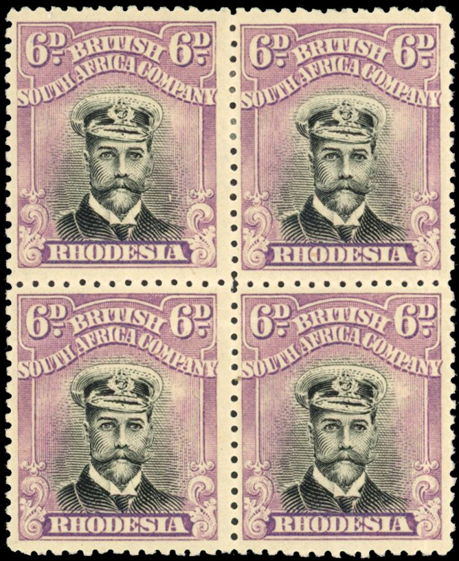 Rhodesia 6d SG 265 block mint