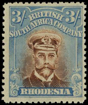 1918-21 3/- Head Die IIIB, perf 14, toned...