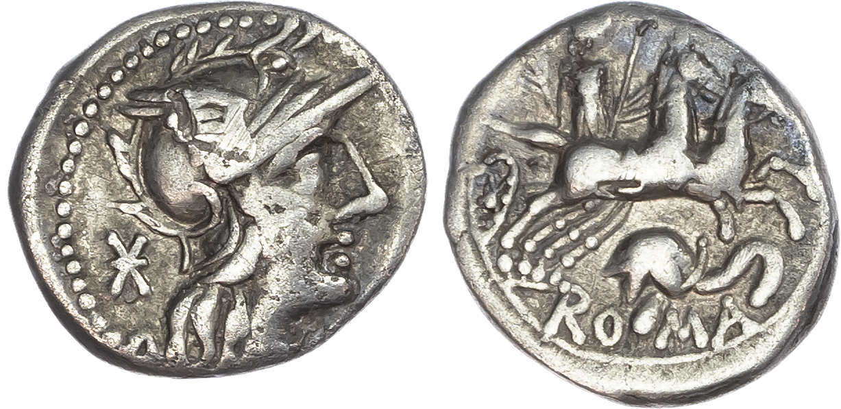 L. Caecilius Metellus Diadematus (128 BC) AR Denarius, Rome, 3.73g.
