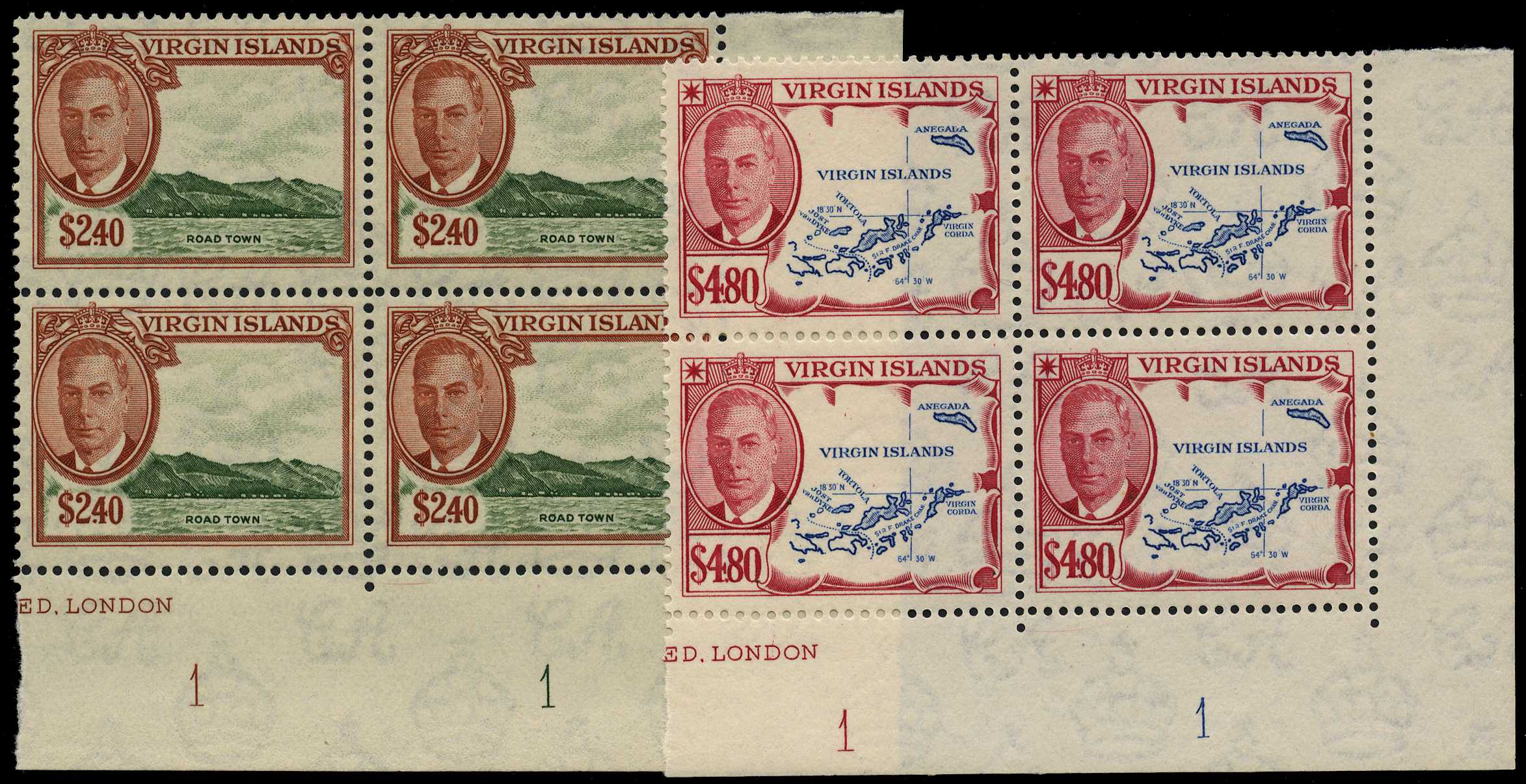 1952 $2.40 and $4.80 in Plate 1-1 and...
