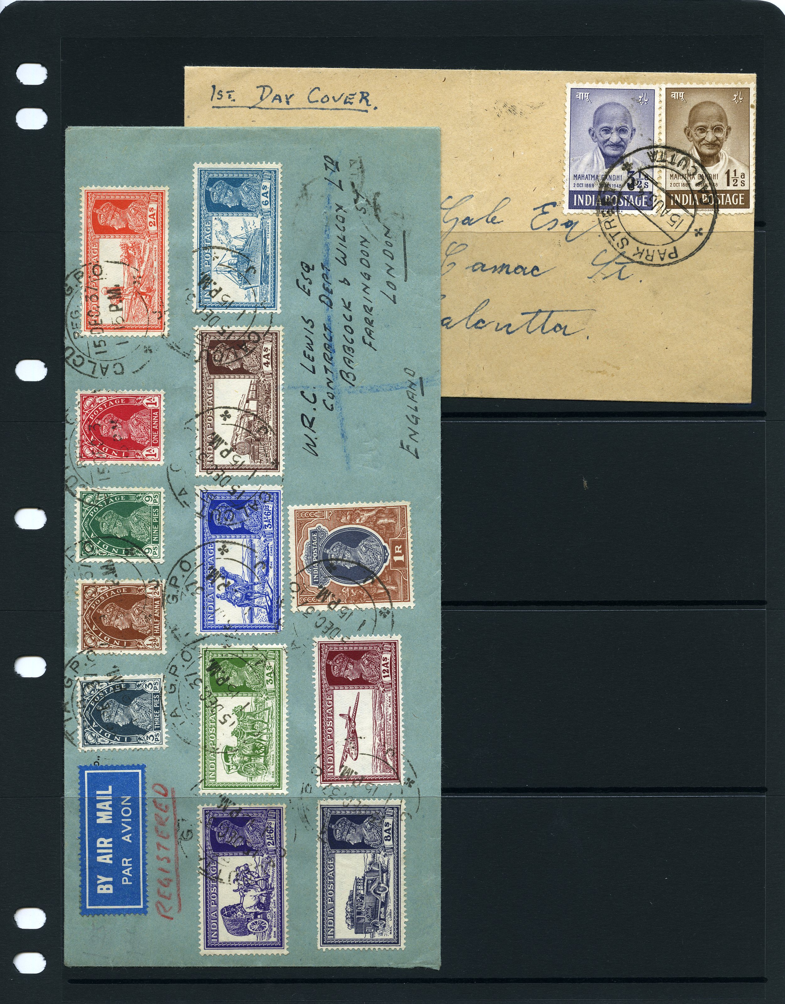 1937 plain reg. cover (9 x 4") to UK bearing...
