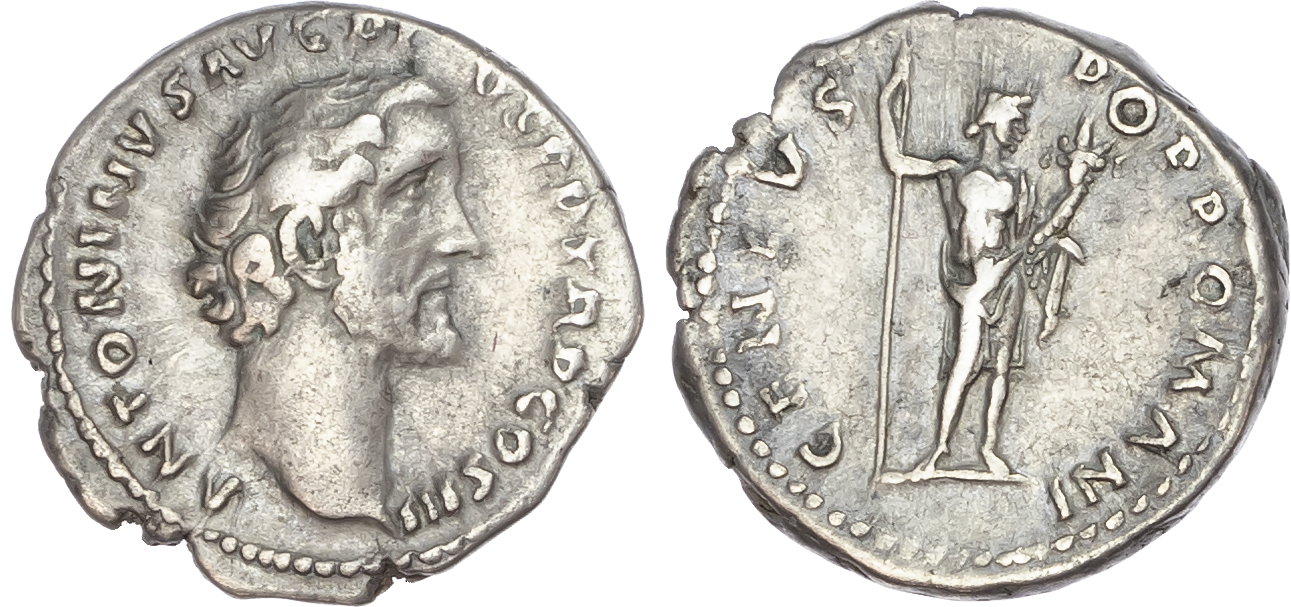 Antoninus Pius (AD 138-161) AR Denarius, Rome, AD 140-143, 3.03g.