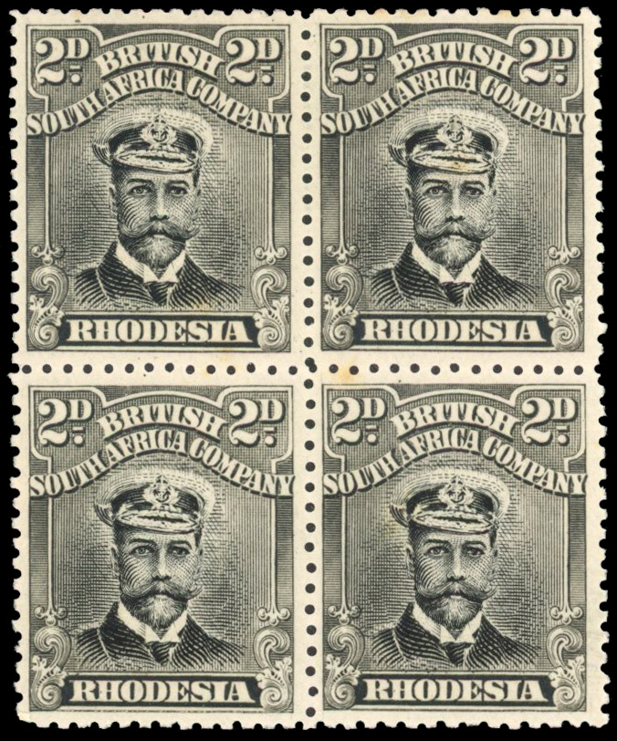 Rhodesia 2d SG 219 block mint
