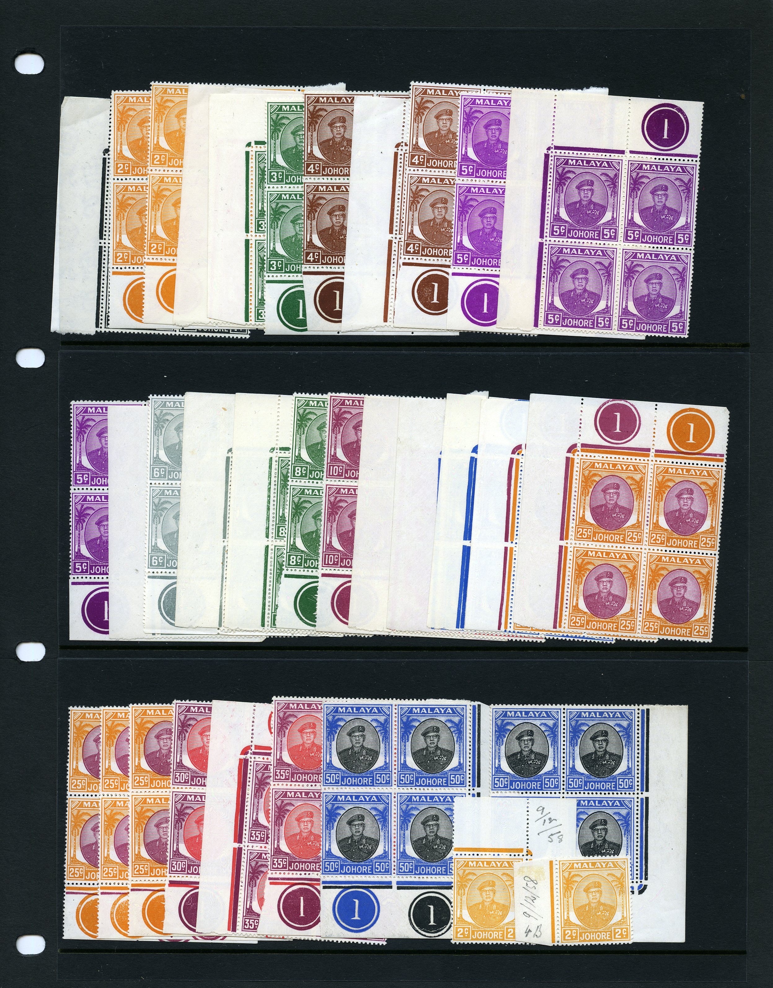 1949-55 Plate blocks, unmounted o.g. with...