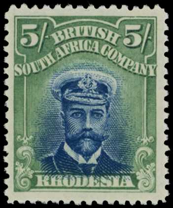1913-7 5/- Head Die II, perf 14. Fine example...