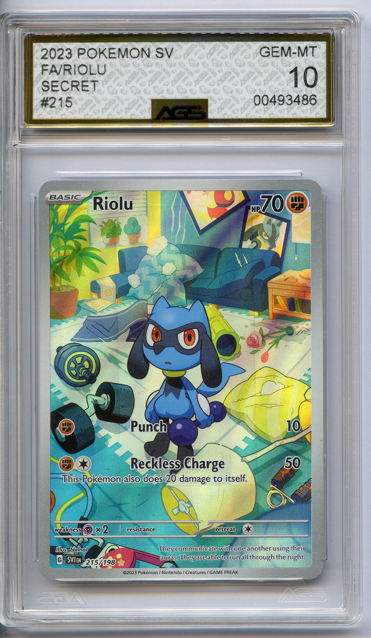 AGS 10 Riolu #215 - Scarlet & Violet Base Set