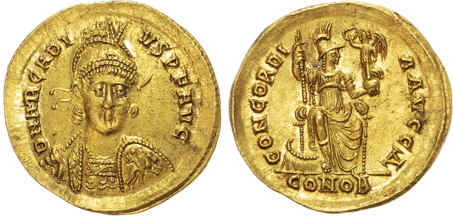 Arcadius (AD 383-408) AV Solidus, Constantinople, 4.44g. 
