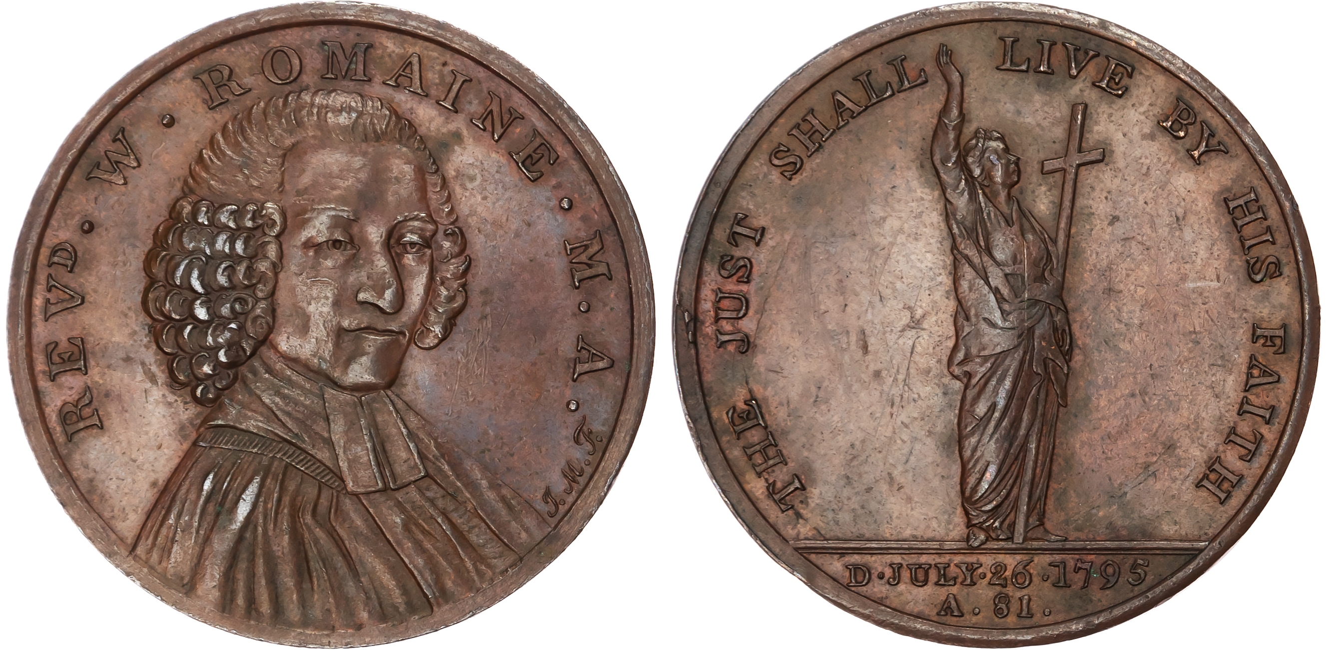 London, Political Series Death of Revd. William Romaine Penny 1795, Bust half-left in ecclesiastical vestments…