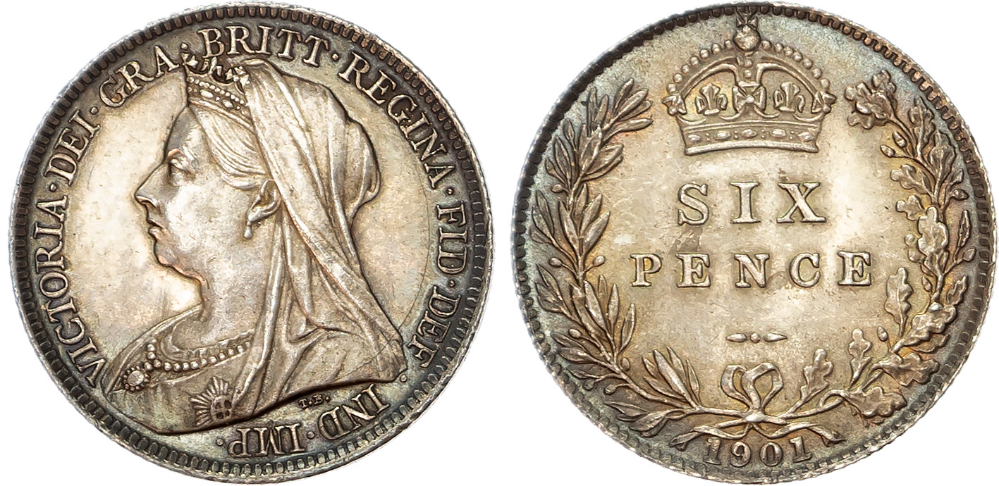 Victoria (1837-1901) Sixpence, 1901.
