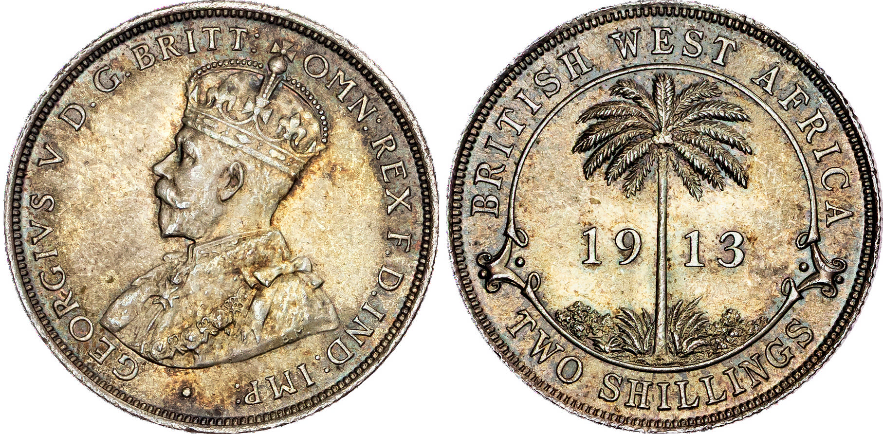 British West Africa, George V (1910-1936), silver Specimen set (4), 1913 - rare