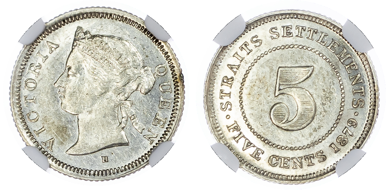 Straits Settlements, Victoria (1837-1901), silver 5 Cents, 1879