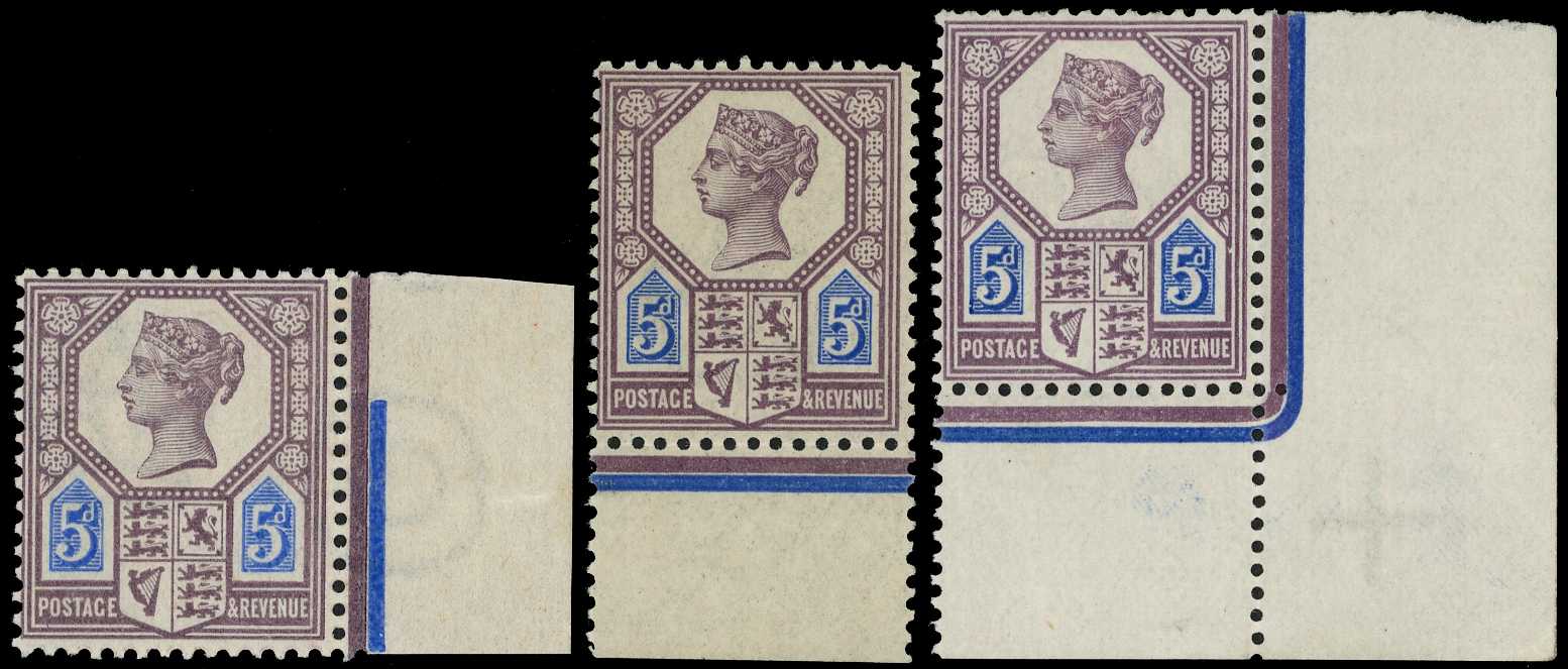 1888 5d dull purple and blue, Die II. Three...