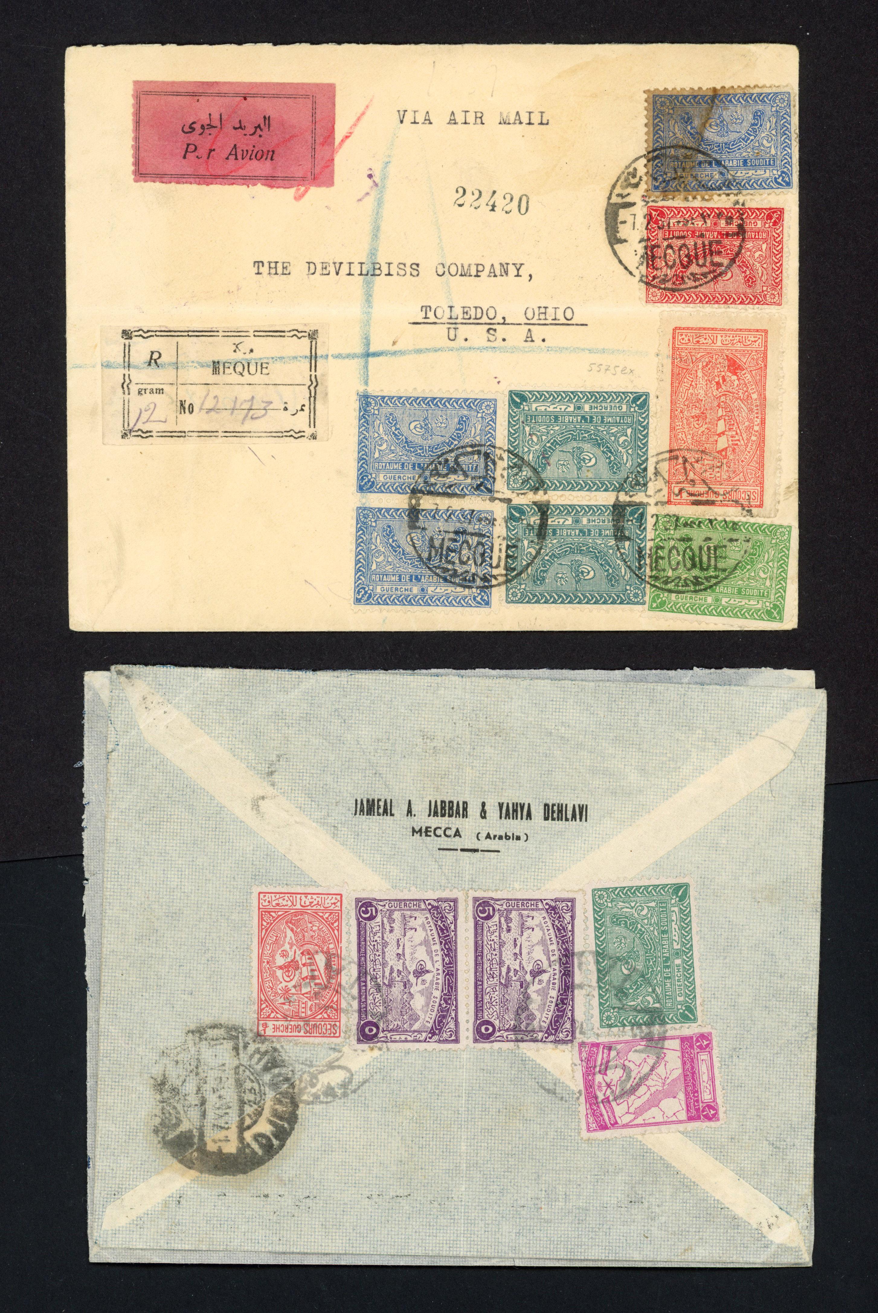 Saudi Arabia 1930-40s airmail covers